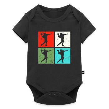 Footballeur de football Rétro - Body à manches courtes Premium Bébé - noir - Devant