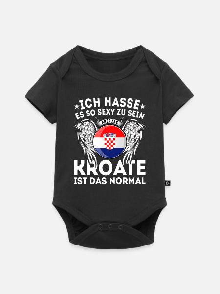 Kroatien kroatische Flagge - Baby Premium Kurzarmbody - Schwarz