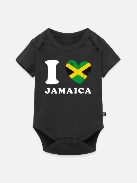 I love Jamaica - Baby Premium Kurzarmbody - Schwarz