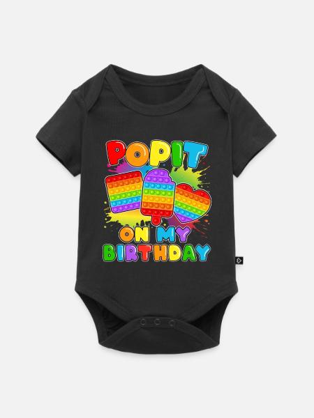 Pop it On My Birthday Fidget Sensory Pop - Baby Premium short-sleeve bodysuit - black