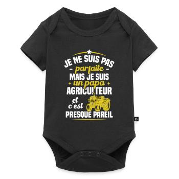 Je Suis Un Papa Agriculteur Humour Cadeau - Body à manches courtes Premium Bébé - noir - Devant