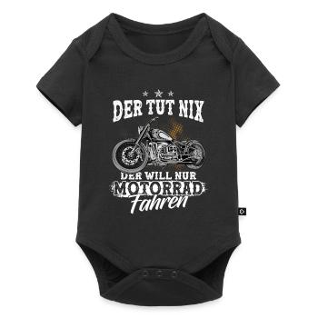Der tut nix Motorradfahrer - Baby Premium Kurzarmbody - Schwarz - Vorne