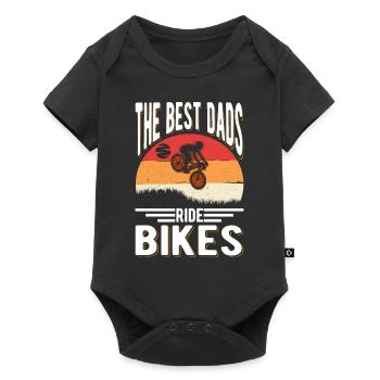 Fahrrad Vater Fahrradtour Papa Radfahrer - Baby Premium Kurzarmbody - Schwarz - Vorne