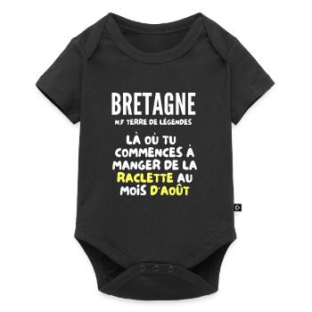 Bretagne définition humour raclette - Body à manches courtes Premium Bébé - noir - Devant