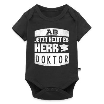 Ab jetzt heißt es Herr Doktor - Baby Premium Kurzarmbody - Schwarz - Vorne