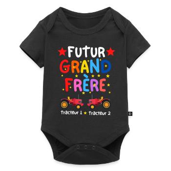 Futur Grand Frère pour jouer au tracteur - Body à manches courtes Premium Bébé - noir - Devant
