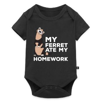 My ferret ate my homework funny ferret plushie - Baby Premium Kurzarmbody - Schwarz - Vorne