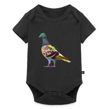 Colorful Splash Bird Pigeon - Baby Premium short-sleeve bodysuit - black - Front