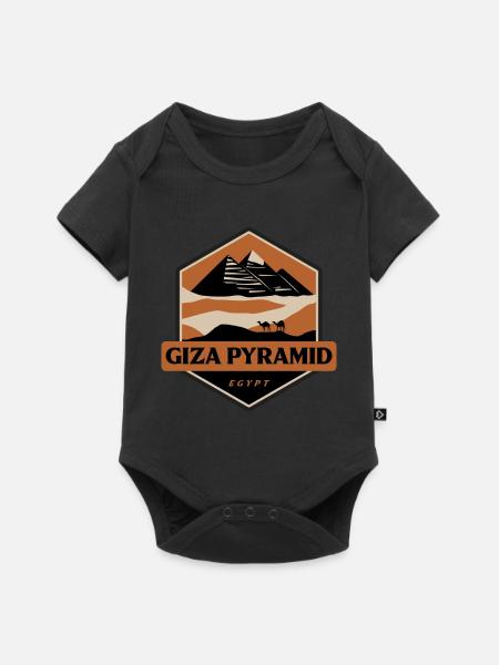 Pyramide von Gizeh - Ägypten - Baby Premium Kurzarmbody - Schwarz
