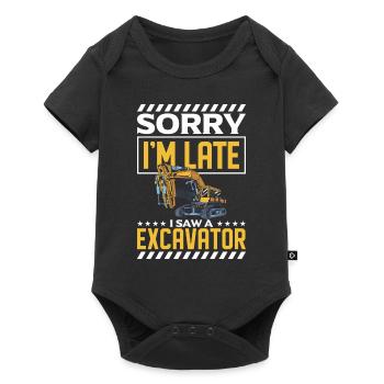 Construction vehicle worker excavator - Baby Premium short-sleeve bodysuit - black - Front