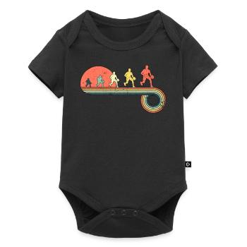 Basketball Dribble Man Vintage Sunset Rainbow - Baby Premium short-sleeve bodysuit - black - Front