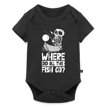 Wo Sind Die Ganzen Fische Hin? Fischer Fischen - Baby Premium Kurzarmbody - Schwarz - Vorne