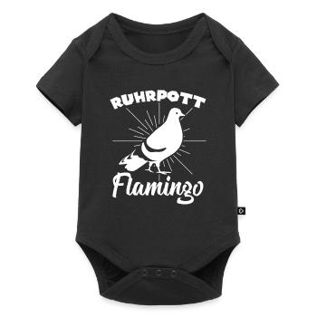 Ruhrpott Flamingo Tauben - Baby Premium Kurzarmbody - Schwarz - Vorne