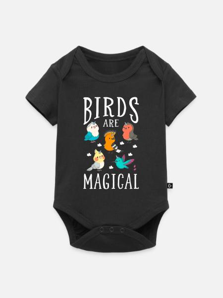Vogel - Baby Premium Kurzarmbody - Schwarz