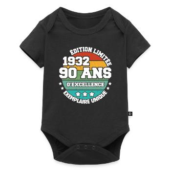 90 Ans D'excellence Édition Limitée 1932 - Body à manches courtes Premium Bébé - noir - Devant