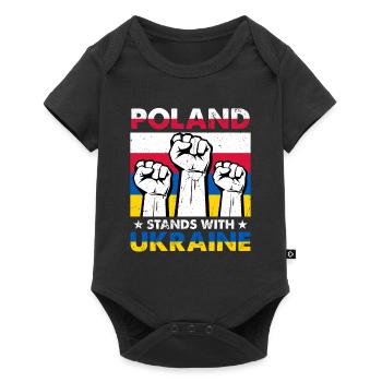 Je suis avec l’Ukraine La Pologne se tient avec l’Ukraine - Body à manches courtes Premium Bébé - noir - Devant