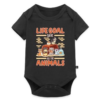 Militant des droits des animaux Végétalien Végétarien Amoureux des animaux Animal - Body à manches courtes Premium Bébé - noir - Devant