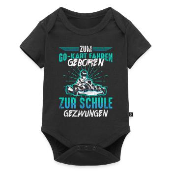 Gokart Schüler Schule lustige Sprüche - Baby Premium Kurzarmbody - Schwarz - Vorne