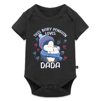 Dada Penguin This Baby Penguin Loves - Baby Premium short-sleeve bodysuit - black - Front