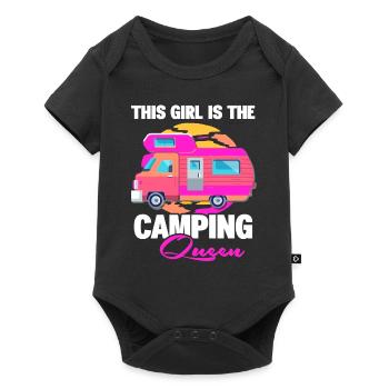 Cette fille est le camping-car Camping Queen - Body à manches courtes Premium Bébé - noir - Devant