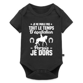 Je ne parle pas tout le temps d'équitation humour - Body à manches courtes Premium Bébé - noir - Devant