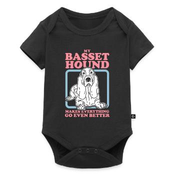 Basset Hound Chiens | Cadeau de propriétaire de chien - Body à manches courtes Premium Bébé - noir - Devant