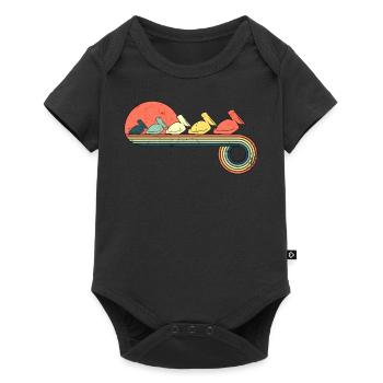 Pelican retro vintage puesta de sol arco iris - Body à manches courtes Premium Bébé - noir - Devant