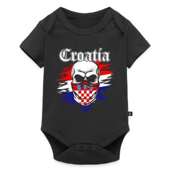 Kroatien Hrvatska Croatia Jugo Geschenk Balkan - Baby Premium Kurzarmbody - Schwarz - Vorne