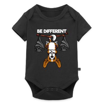 Be Different Beagle mit Fledermäusen - Baby Premium Kurzarmbody - Schwarz - Vorne