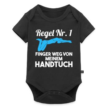Schwimmer Schwimmbad Schwimmen - Baby Premium Kurzarmbody - Schwarz - Vorne