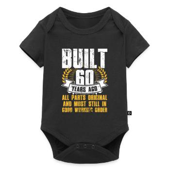 Built 60 Years Ago 60th Birthday - Baby Premium Kurzarmbody - Schwarz - Vorne