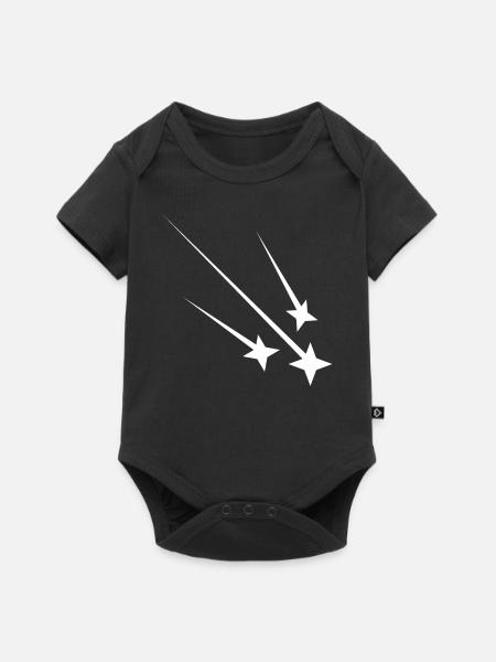 Weisse Sternschnuppen - Baby Premium Kurzarmbody - Schwarz