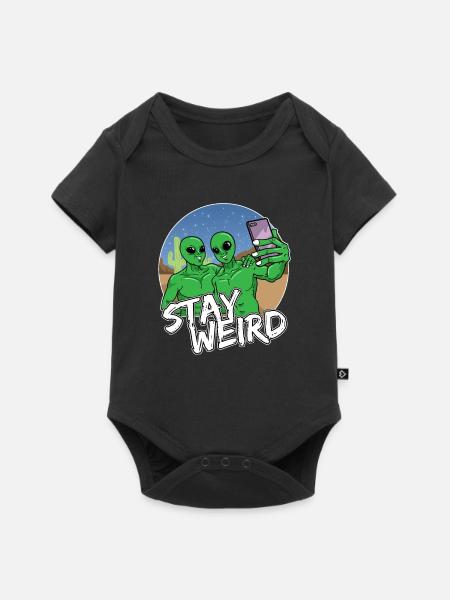 Alien Handy Selfie - Baby Premium Kurzarmbody - Schwarz