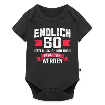 50 Geburtstag - Baby Premium Kurzarmbody - Schwarz - Vorne