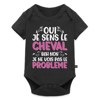 Oui je sens le cheval pas le problème - Body à manches courtes Premium Bébé - noir - Devant