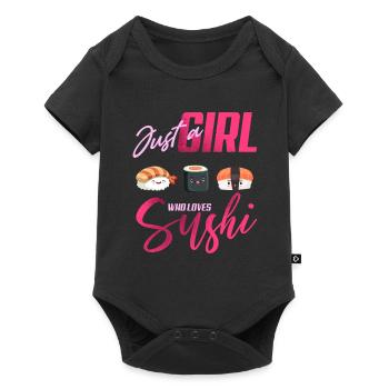 Juste une fille qui aime les sushis drôles de riz japonais - Body à manches courtes Premium Bébé - noir - Devant