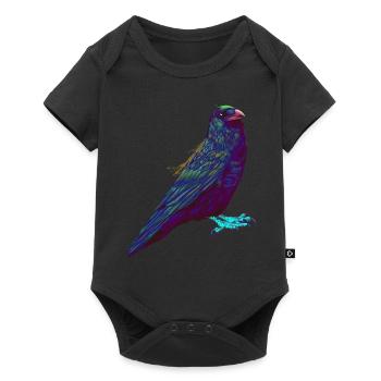 Splash Crow Bird Raven - Baby Premium short-sleeve bodysuit - black - Front