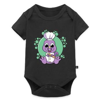 Chemise bébé dinosaure, chemise de cuisine dinosaure, mignonne - Body à manches courtes Premium Bébé - noir - Devant