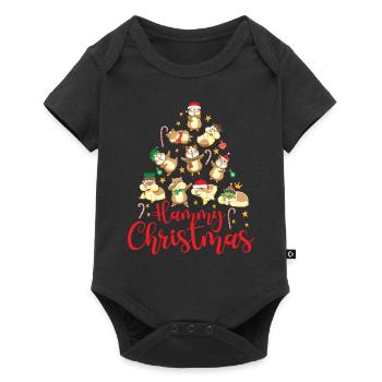 Cute Hamster Christmas Tree Hammy - Baby Premium short-sleeve bodysuit - black - Front