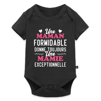 Maman Formidable Donne Mamie Exceptionnelle - Body à manches courtes Premium Bébé - noir - Devant