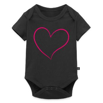 Pink Heart - Baby Premium short-sleeve bodysuit - black - Front