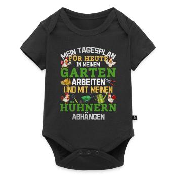 Gärtner Tagesplan Garten Huhn Gartenarbeit Hühner - Baby Premium Kurzarmbody - Schwarz - Vorne
