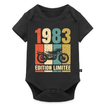 1983 Anniversaire Motard Vintage Cadeau Moto - Body à manches courtes Premium Bébé - noir - Devant