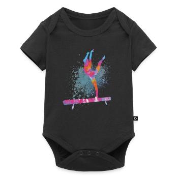 Colorful Figure Gymnastics Gymnast Gymnastics Gifts - Baby Premium short-sleeve bodysuit - black - Front