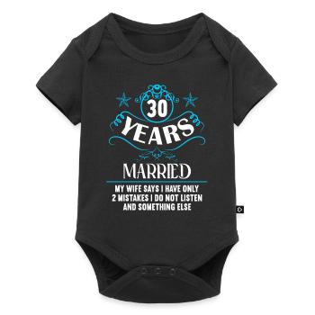 30 ans marié seulement 2 erreurs 30.Anniversaire de mariage - Body à manches courtes Premium Bébé - noir - Devant