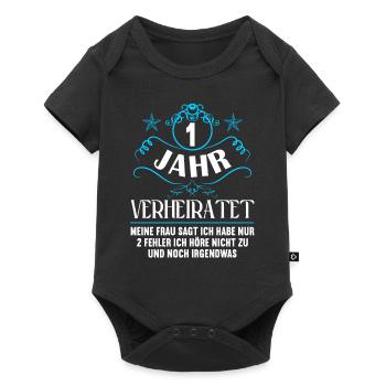 1 Jahre verheiratet nur 2 Fehler 1.Hochzeitstag - Baby Premium Kurzarmbody - Schwarz - Vorne