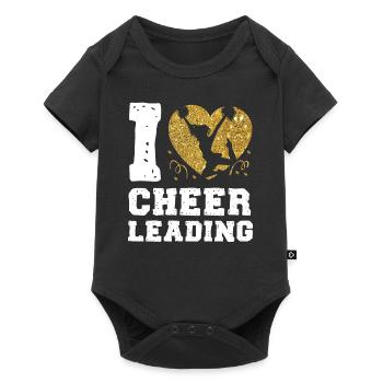 Cheer Cheerleading Heart I Love - Baby Premium short-sleeve bodysuit - black - Front