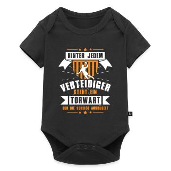 Handball Handballer Der Torwart Bügelt Es Aus - Baby Premium Kurzarmbody - Schwarz - Vorne