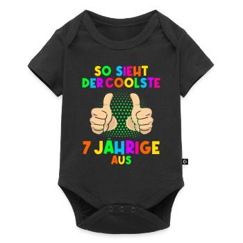 7. Geburtstag So sieht der coolste 7 Jährige aus - Baby Premium Kurzarmbody - Schwarz - Vorne