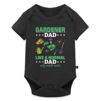 Père jardinier comme un père normal Seulement beaucoup - Body à manches courtes Premium Bébé - noir - Devant
